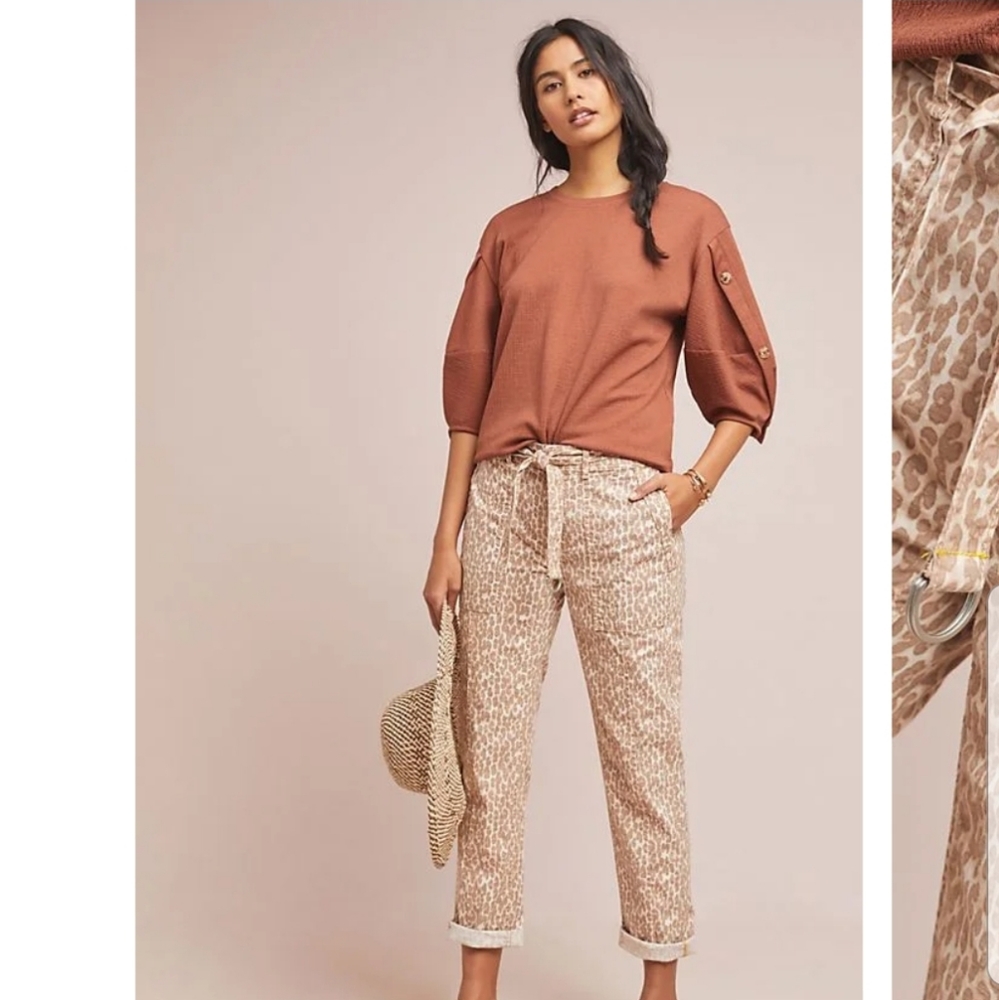 Anthropologie Wanderer Utility Leopard Pants